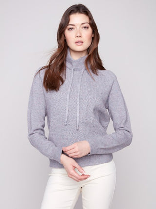 Charlie B 
Textured Cowl Neck Knit Sweater
