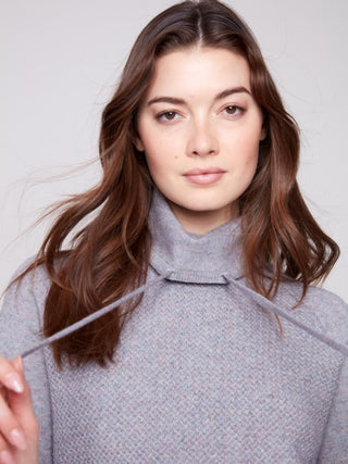 Charlie B 
Textured Cowl Neck Knit Sweater
