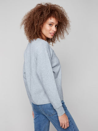Charlie B Sweater With Metallic Sleeve