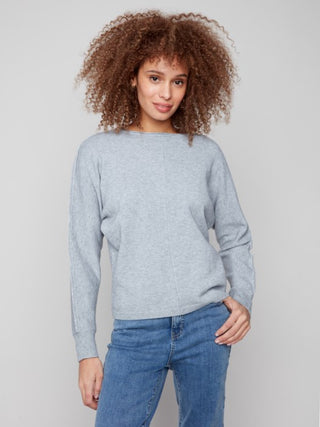 Charlie B Sweater With Metallic Sleeve