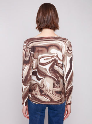 Charlie B Boat Neck Sweater With Side Buttons