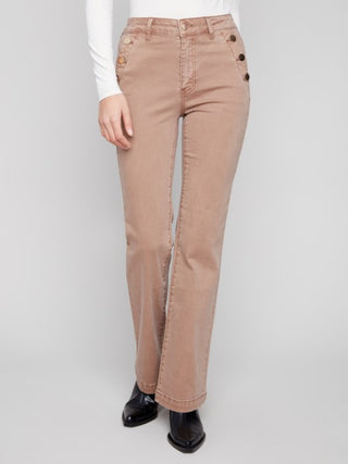 Charlie B Flare Leg Stretch Twill Pants