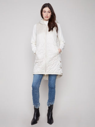 Charlie B Pearlized Long Hooded Vest