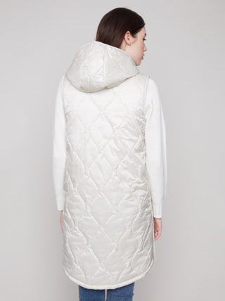 Charlie B Pearlized Long Hooded Vest