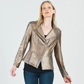 Clara Sunwoo Metallic Liquid Leather™ Textured Signature Jacket - Copper