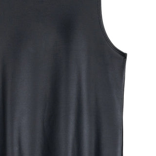Clara Sunwoo Liquid Leather™ Sheen Two-Tone Jewel Neck Tank - Black