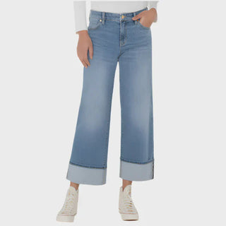 MEER♡ STRAIGHT SOFT WIDE DENIM Wide-Fit Color Jeans | UNIQLO US