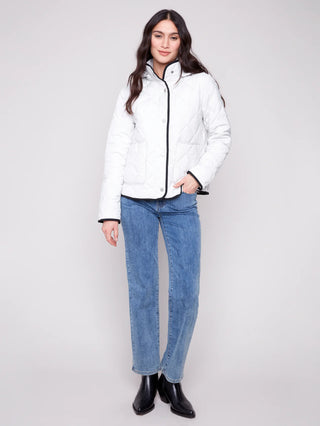 Charlie B Quilted Puffer Jacket W/ Removable Hood