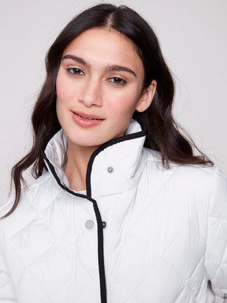 Charlie B Quilted Puffer Jacket W/ Removable Hood