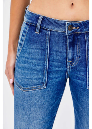 Hidden Happi Mid Rise Utility Pocket Flare