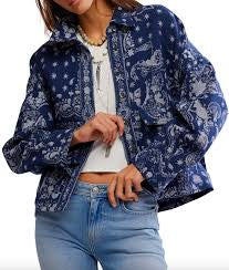 Free People Bandana Jacquard Shirt