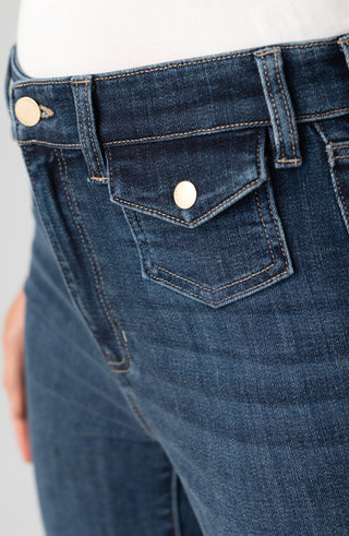 Liverpool Los Angeles Hannah High Rise Flare Pants with Mini Patch Pockets