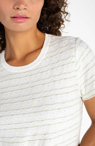 Liverpool Los Angeles Short Sleeve Crew Neck Knit Tee with Rib Trim