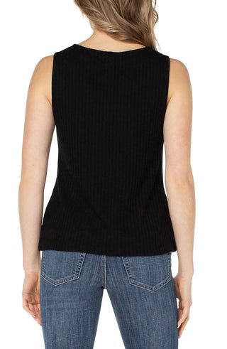 LIVERPOOL Sleeveless Ribbed Knit Top