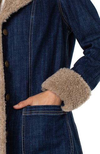 Liverpool Sherpa Trimmed Notch Collar Jacket